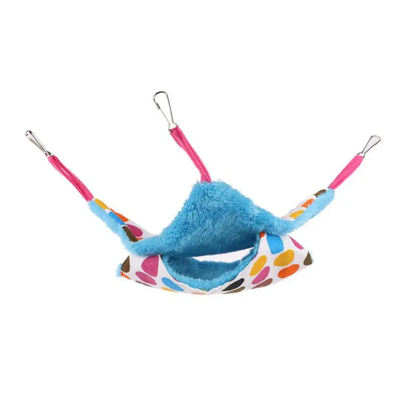 

New Pet Small Animal Hammock Bed Mat Hamster Bird Cage Canvas Fleece Double Layer Printed Hanging Beds