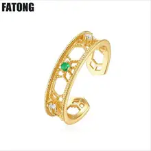 925 sterling silver openwork retro elegant emerald opening ring girl court wind ring J0114 925 sterling silver openwork retro elegant emerald opening ring girl court wind ring J0114