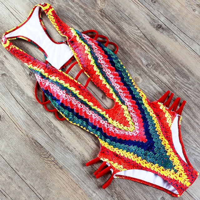 maillot de bain gainant ventre plat , sexy, imprimé, taille haute – Image 4
