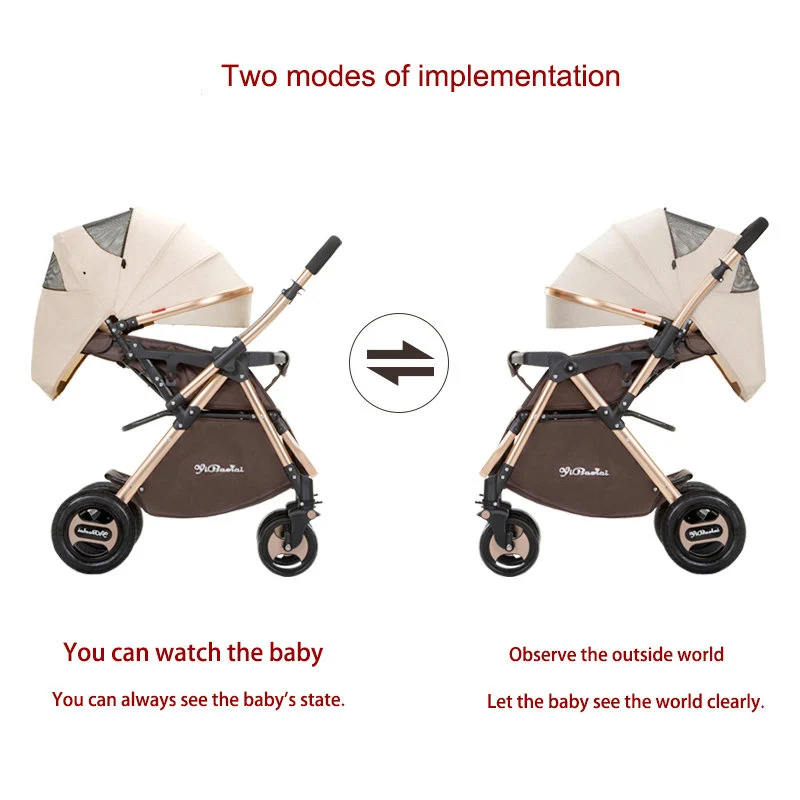 

Baby stroller 2 in 1 stroller lie or damping folding light weight Two-way baby four seasons Russia free shipping