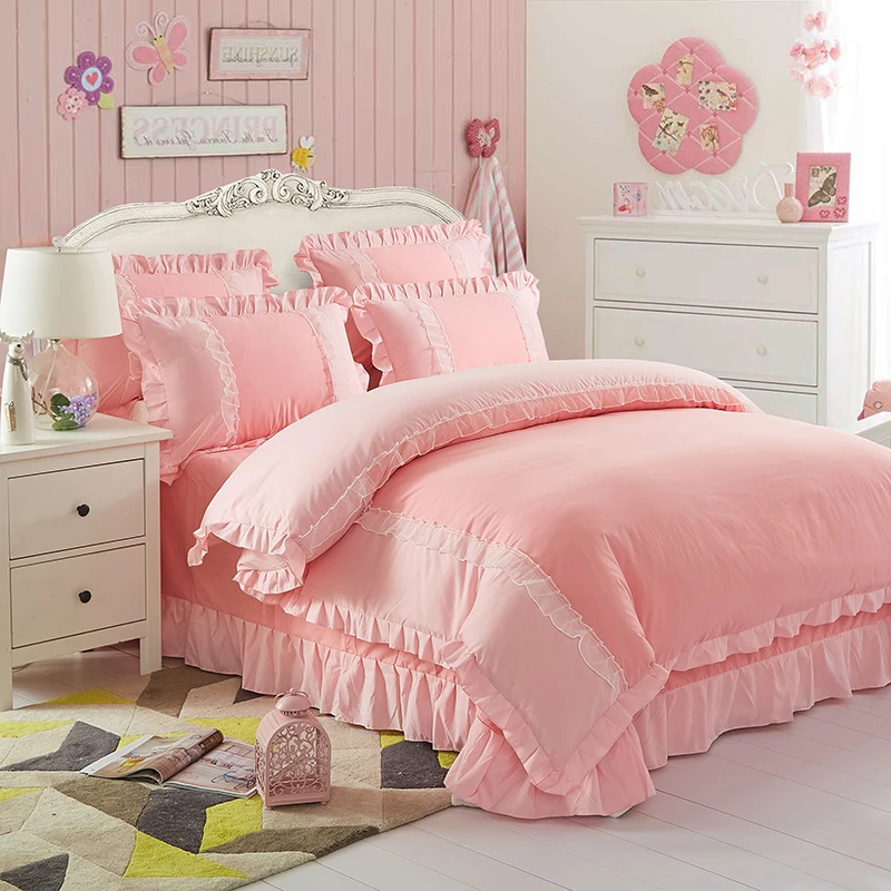Sweat Girl Princess Lace Bedding Set Plant Flower Duvet Cover Set