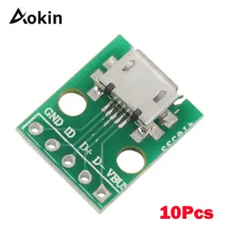 10 шт. Micro USB к Dip адаптер 5pin Тип B гнездовой разъем PCB конвертер патч к линии Transit Board