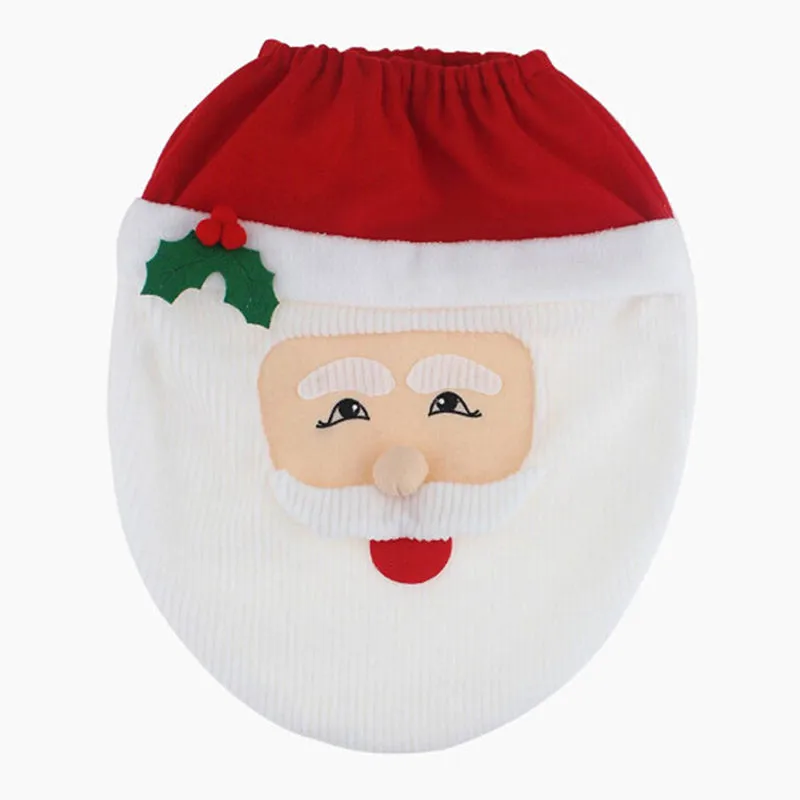 New Christmas Decorations Toilet Seat Cover Snowman Santa Claus Toilet lid Decor Elf New Year Xmas Christmas Bathroom Ornaments