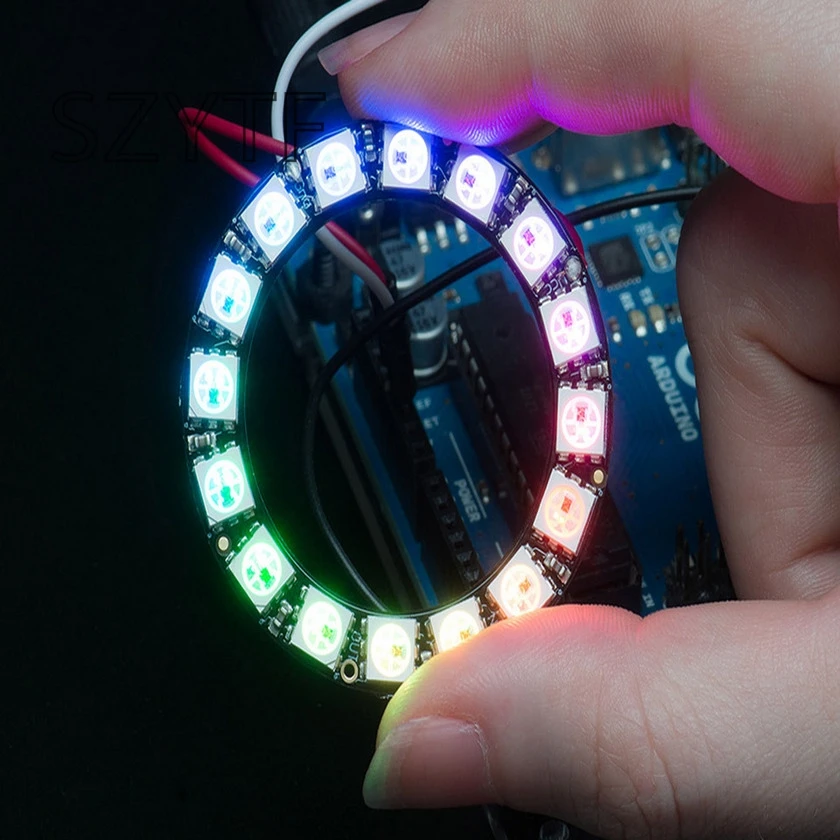 16 бит WS2812 5050 RGB светодиодный смарт полный-цвет RGB лампа кольцо Совет по развитию-большое кольцо