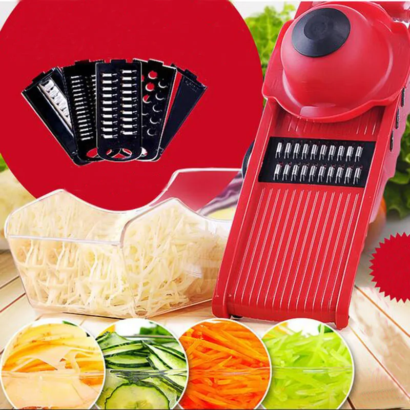 The kitchen gadget is a multi functional cutter for cutting vegetables