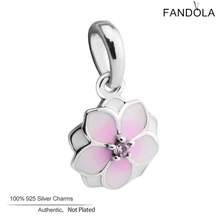 925 стерлингового серебра цветение магнолии очаровательные бусины-Подвески для изготовления ювелирных изделий Подходит амулеты «сделай сам» Серебро 925 оригинальные браслеты perles