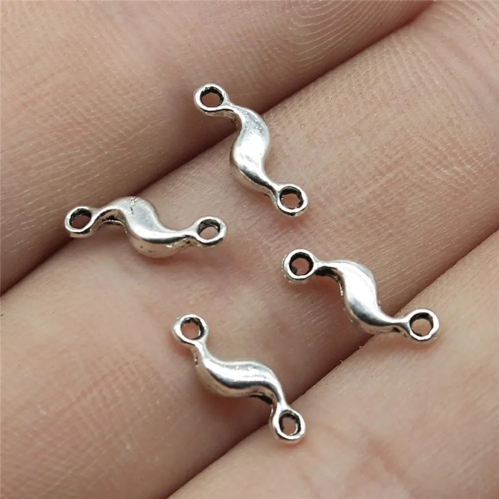 Wysiwyg 40pcs 11x3mm Connector Charms For Jewelry Making Twist Drop