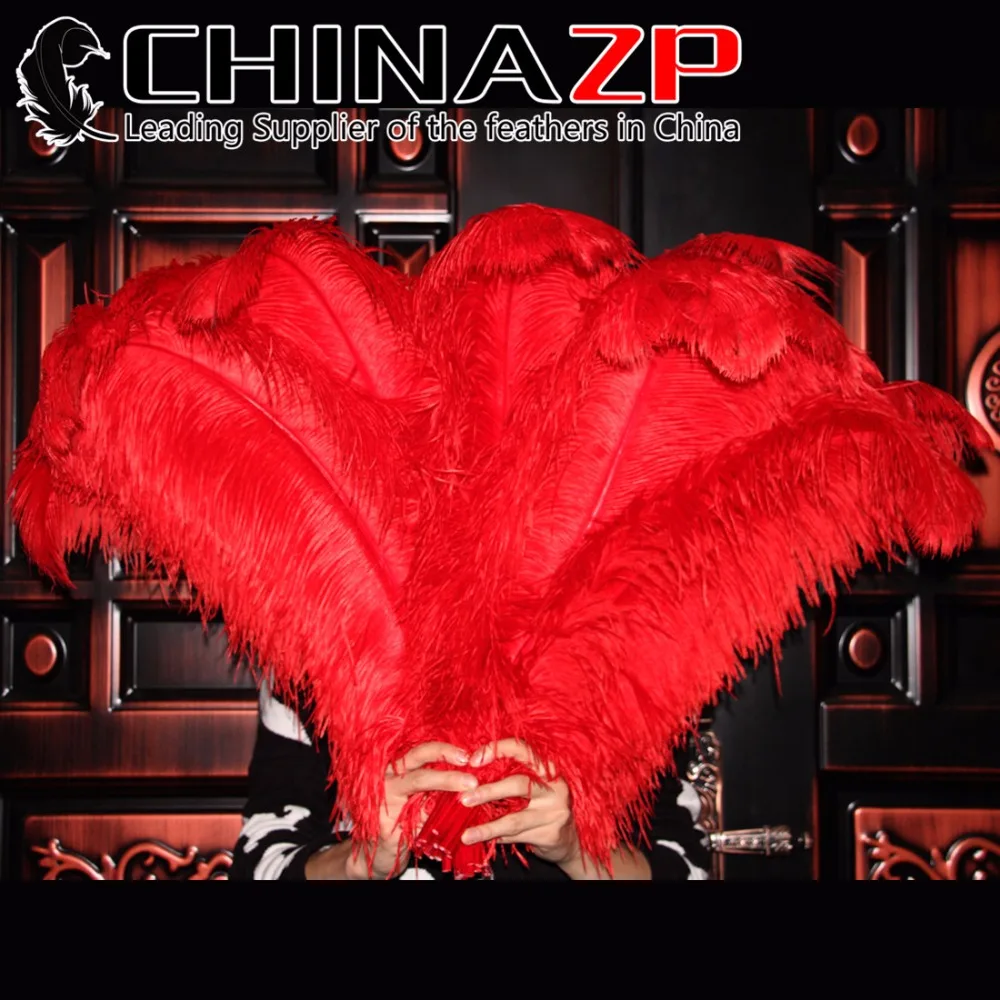 

CHINAZP Factory 70~75cm (28"~30") Length Cheap Wholesale 50pcs/lot Fantastic Decoration Dyed Red Ostrich Feathers