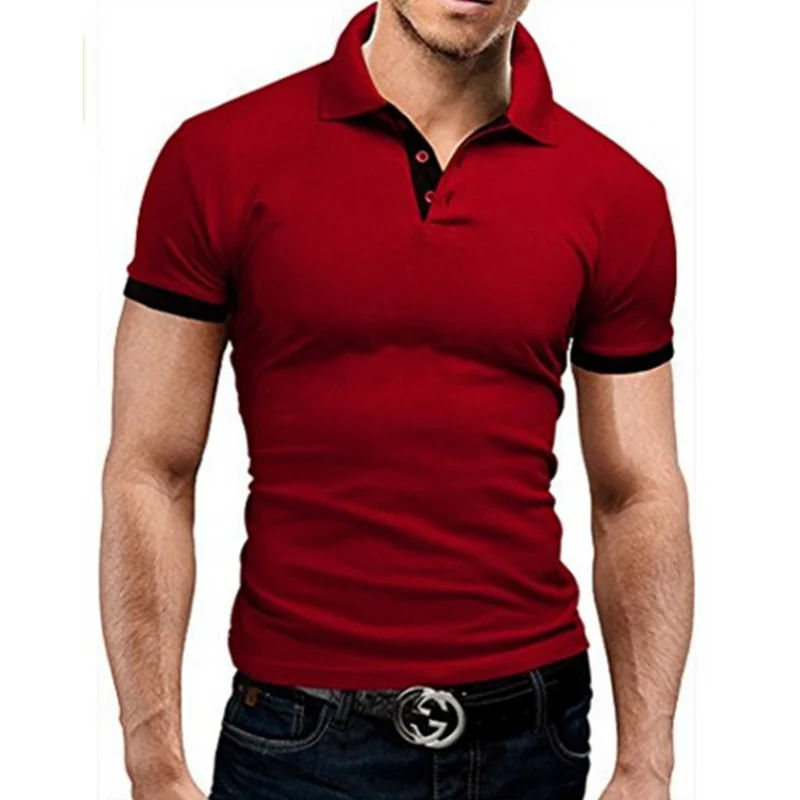 Covrlge рубашка поло для мужчин летние мужские шорты с рукавами поло Деловая одежда роскошные мужские фирменная футболка поло MTP129 - Цвет: Red wine