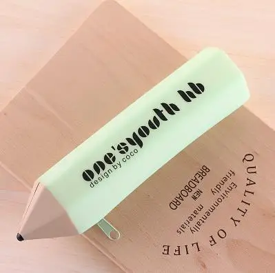 Южная Корея креативный конфетный цвет пенал силиконовый пенал - Цвет: green