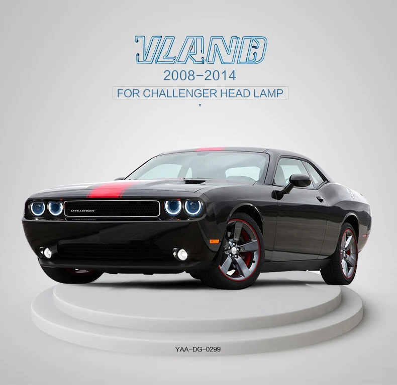 Vland Factory автомобильные аксессуары головная лампа для Dodge Challenger 2008- светодиодный головной светильник plug and play