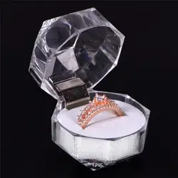 1 шт. Новое акриловое кольцо коробка для ювелирных изделий упаковка для демонстрации прозрачные сумки для переноски для кольца подарок 3,5*3,5