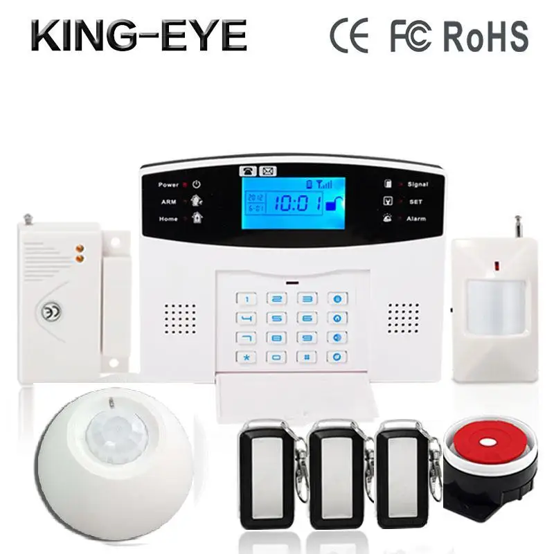 

Russian/Polish/French voice prompt LCD display sms gsm alarm systems security home wireless siren roof ceiling infrared sensor