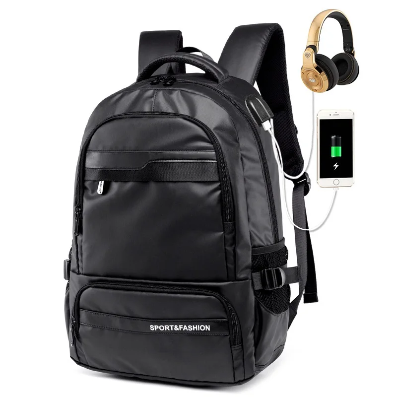 

15.6 Inch Laptop Travel Backpack Casual Men USB External Charge Waterproof Oxford School bag for Teenager