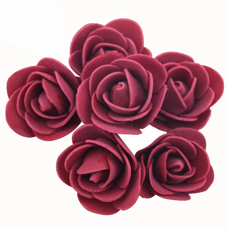 100 шт 3,5 см искусственные поролоновые головки роз цветок для DIY ВЕНОК домашнее свадебное украшение дешевые поддельные цветы аксессуары ручной работы
