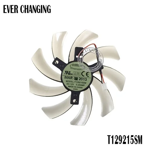 EVERCHANGING T129215SM 95 мм 3Pin 2Pin DC12V 0.25A для Gigabyte GTX660Ti GTX650 Графика карты вентилятор охлаждения - Цвет лезвия: 2 PIN