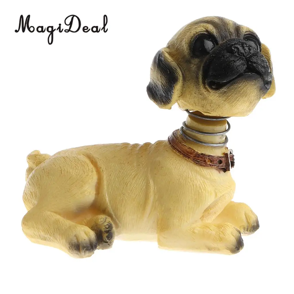 Cute Shaking Head Lucky Dog Puppy Pug Bobbing Heads Bobblehead Toy Aniaml Pet Figures Car Dashboard Auto Decoration