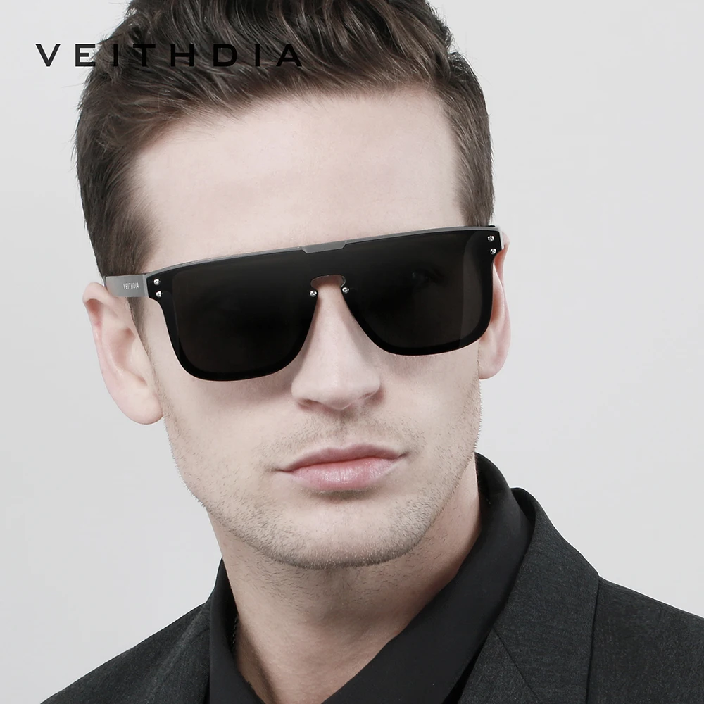 Мужские солнцезащитные ретро-очки VEITHDIA, винтажные алюминиевые очки с зеркальными поляризационными стеклами, степень защиты UV400, модель 6881
