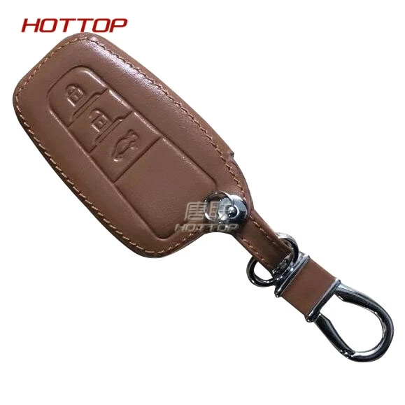 

Leather Remote Car Keychain Key Cover Case For Toyota Camry CHR Prius Corolla RAV4 Prado 2019 2017 2018 Remote 3 4 buttonkeyless