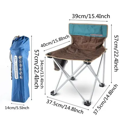 VILEAD складной стул для пикника цельный дизайн Портативный Рыбалка Пикник Пляж Открытый сад сиденье высокая нагрузка Сверхлегкий 32*32*34 см - Цвет: Коричневый