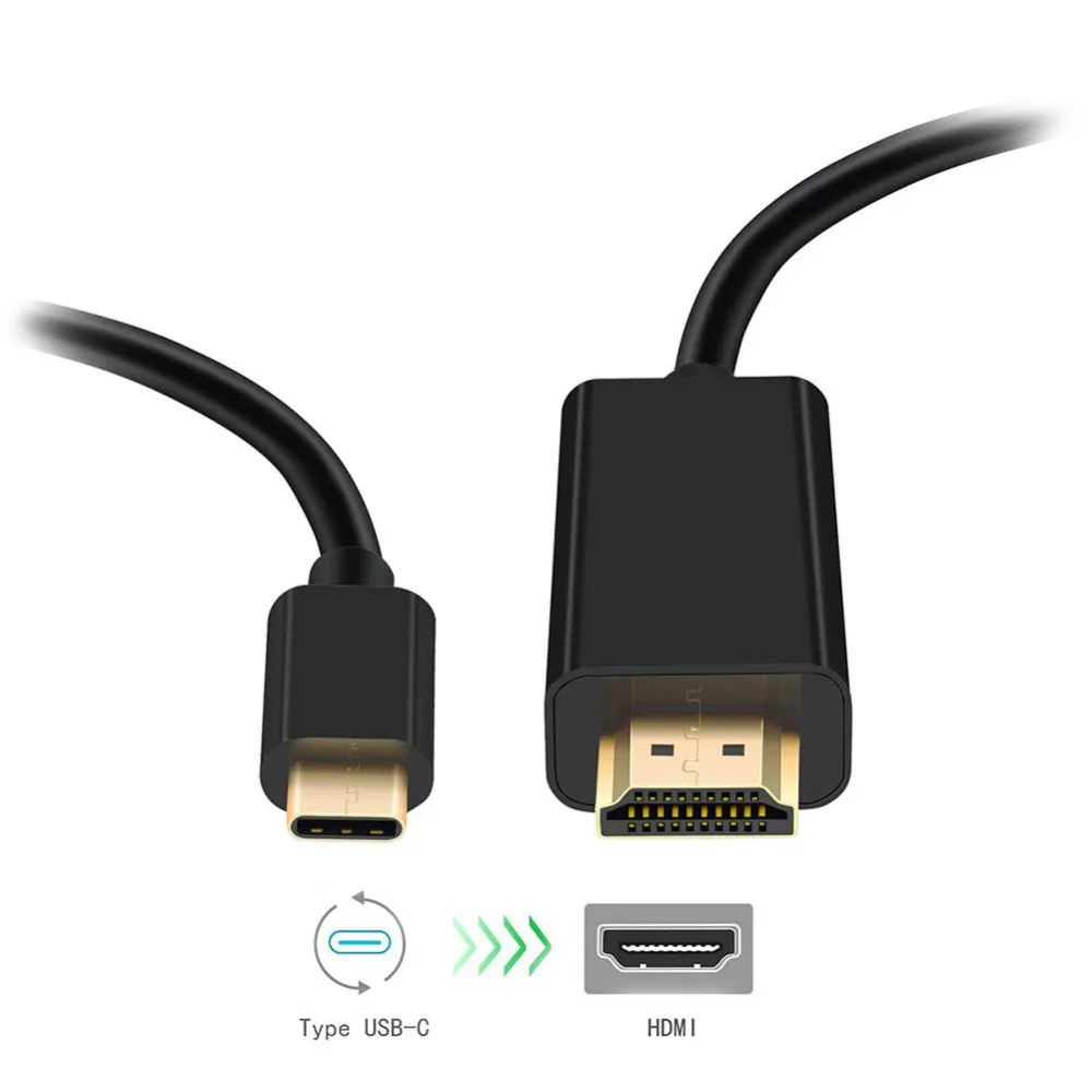 Кабель USB C к HDMI 6 футов, USB 3,1 type C к 4K HDMI 2,0/1,4 кабель адаптер для нового MacBook pro Galaxy Note 8/S8/S8 Plus