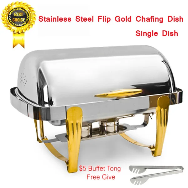 Wholesale Stainless Steel Chafing Dish Double Dish Gold Color With