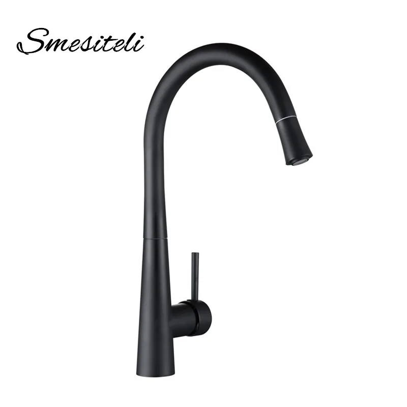 Smesiteli Solid Brass Matte Black 360 Swivel Kitchen Mixer Tap