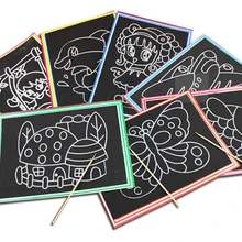 10 шт./партия, 21*29 см, двухцветная Волшебная цветная бумага для скретч Арта картинки-раскраски, бумага для рисования для детей, AKP014