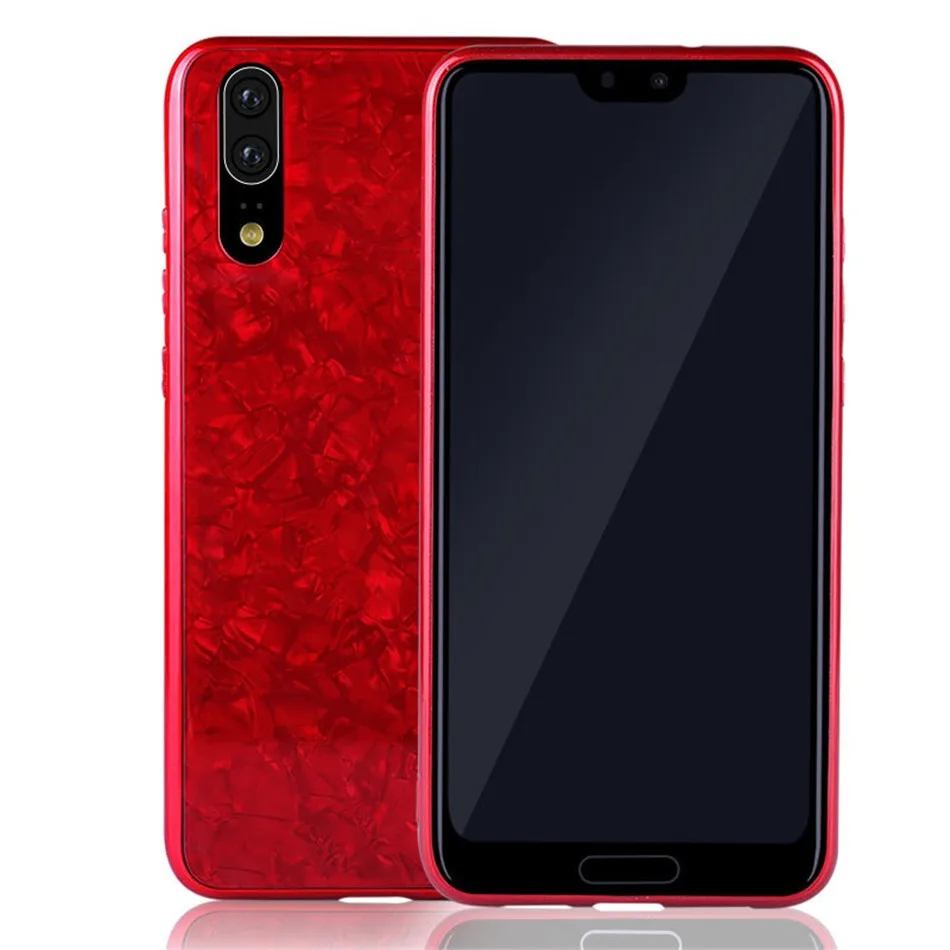 Luxury Tempered Glass Shell Pattern Phone Case For HUAWEI P20 Pro Hard PC Soft TPU Back Cover For HUAWEI P20Pro Anti-knock Capa (7)