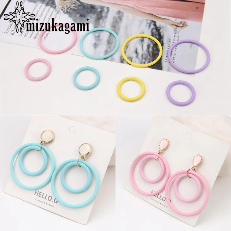 

Rubber Color Hollow Big Small Circle Jump Ring Charms 10PCS/lot For DIY Fashion Drop Earrings Jewelry Making Accessories