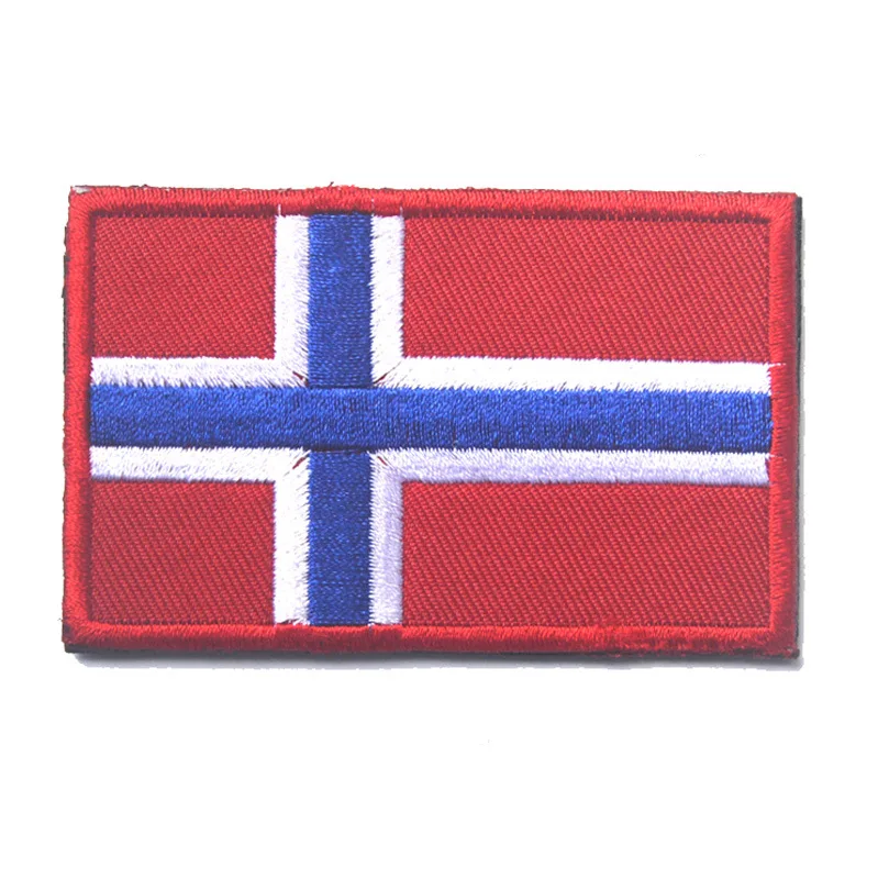 

Norway Flag Patches 3D Tactical Morale Embroidered patch Badges stripes for clothes backpack hat