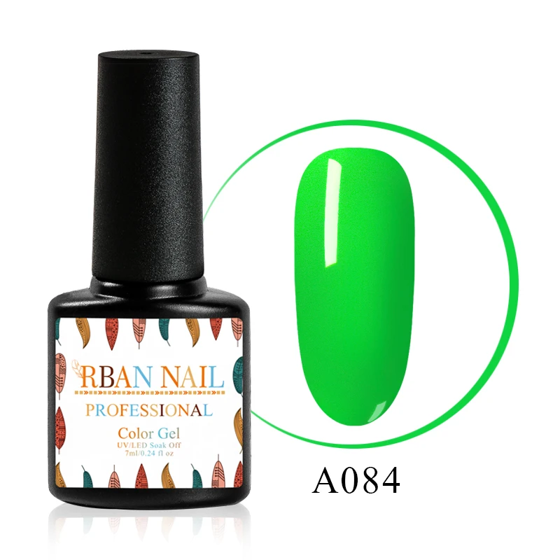 RBAN NAIL Pure Color Gel Varnish Hybrid Gel Polish Manicure for Nails Design Shining Lucky Yellow Green Colors UV Nail Polish - Цвет: HHM30084