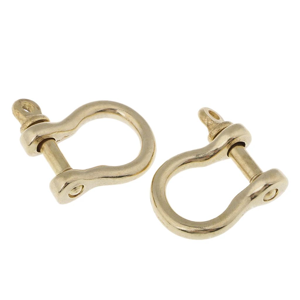 2Pcs Brass D-Rings Screw Horseshoe Buckle Ring Leathercraft Purse Belt Loop