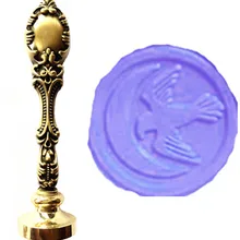 Винтажный Орел Луна изображение на заказ логотип роскошный воск печать штамп латунь Павлин металлическая ручка подарочный набор