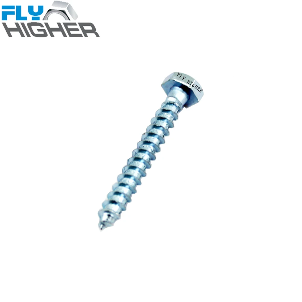 

M6X40 Hex head carbon steel DIN571 wood screw 100pcs/box