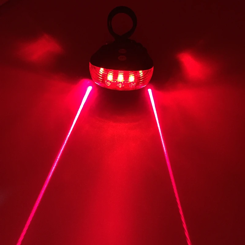 

Bicycle LED Light 2 Lasers Night Mountain Bike Tail Light Taillight MTB Safety Warning Bicycle Rear Light Lamp Bycicle Light