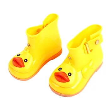 

Kids Cute Duck Rain Boots Boys&Girls Cartoon Rubber Boots Jelly Shoes Children's Waterproof Shoe Candy Color Non-Slip Rainboots