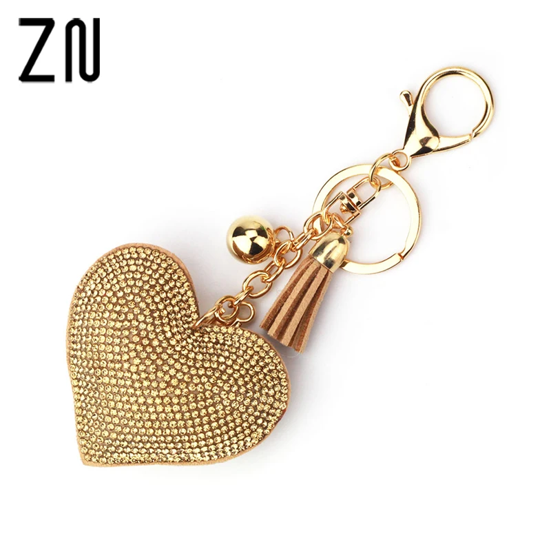 

ZN High Quality Romantic Heart Jewelry Keychain Women Key Holder Chain Ring Car llaveros bag pendant Charm