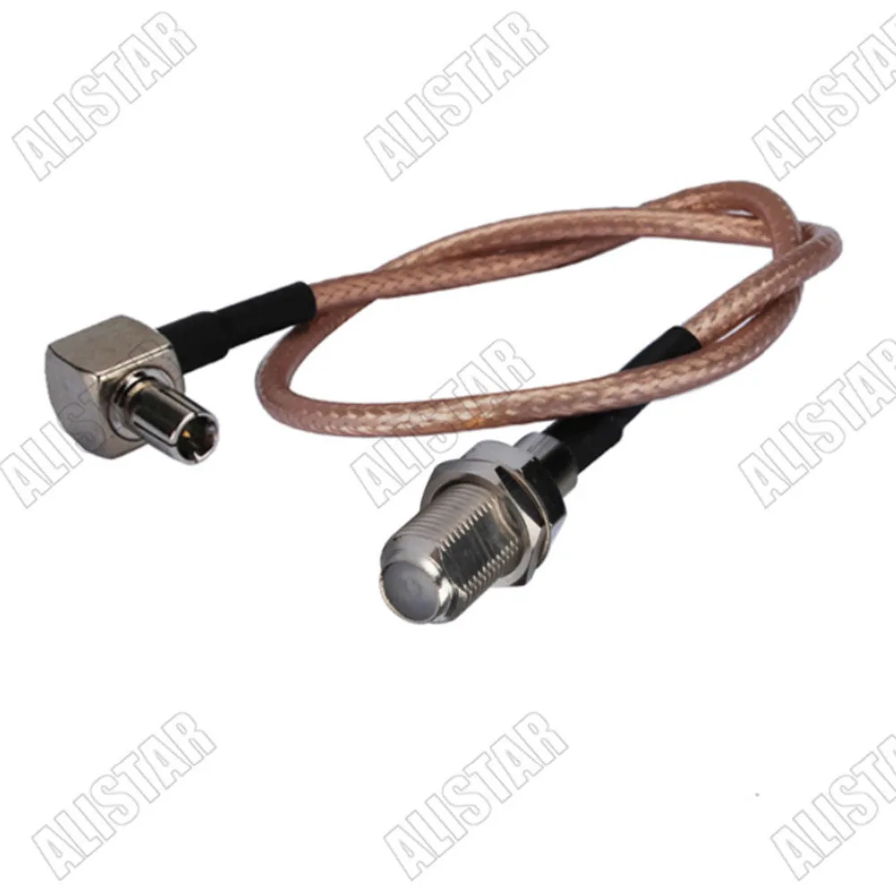 

50 Pieces F to TS9 Cable F Female Bulkhead to TS9 Male Right Angle RF Connector For RG316 Extension Pigtail Cable 15cm/30cm/50cm