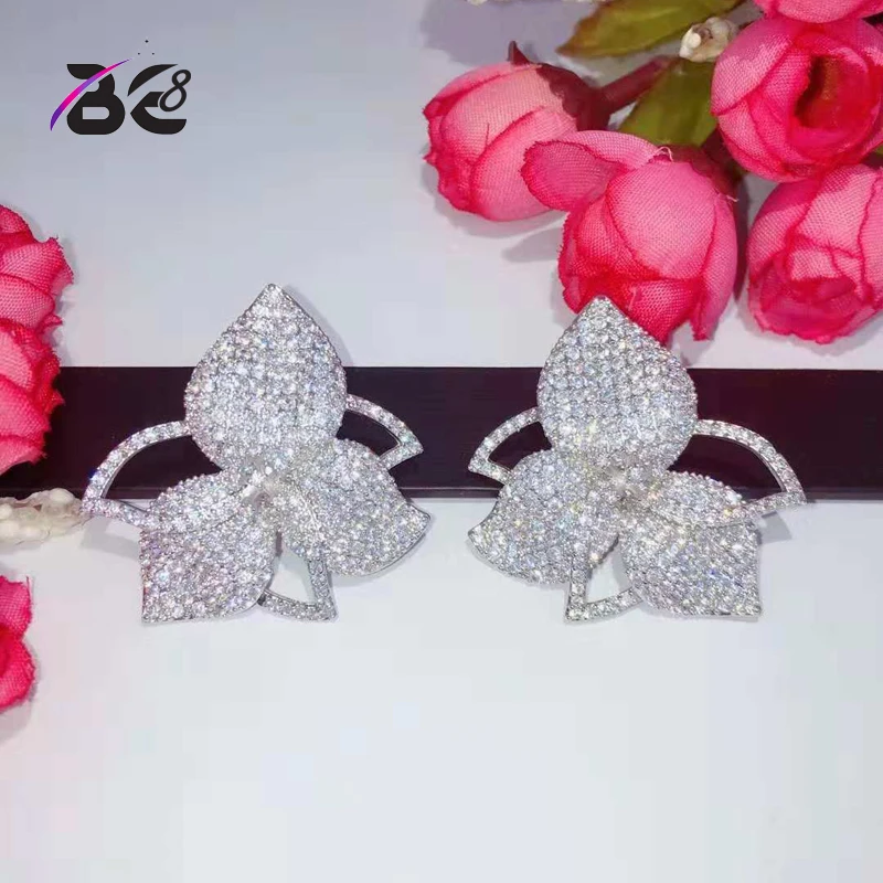 

Be 8 Luxury Brand Stud Earrings Full Micro Cubic Zirconia Paved Stud Earrings Fashion Jewelry Aretes De Mujer Modernos E817