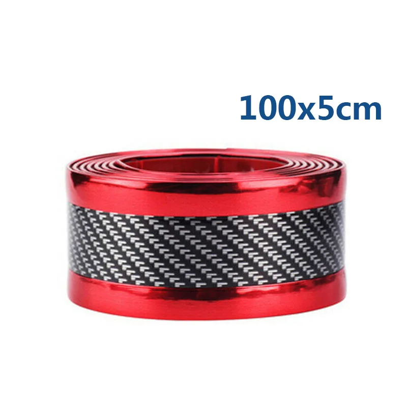 

5CM*1M Car Sticker Carbon Fiber Rubber Door Sill Protect Edge Guard Strip Auto