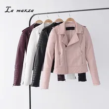 Женская Осенняя куртка из искусственной кожи, мото и Байкерская Сексуальная укороченная парка, куртки, уличная кожаная куртка для женщин