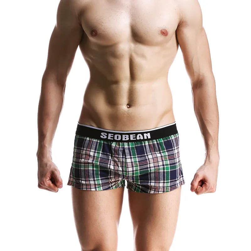 New Seobean men's short 100% cotton male boxer Mesh Household Shorts Quick-drying Casual Shorts Men Shorts Fitness Shorts
