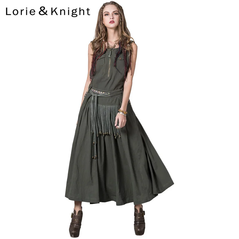 suspender long dress