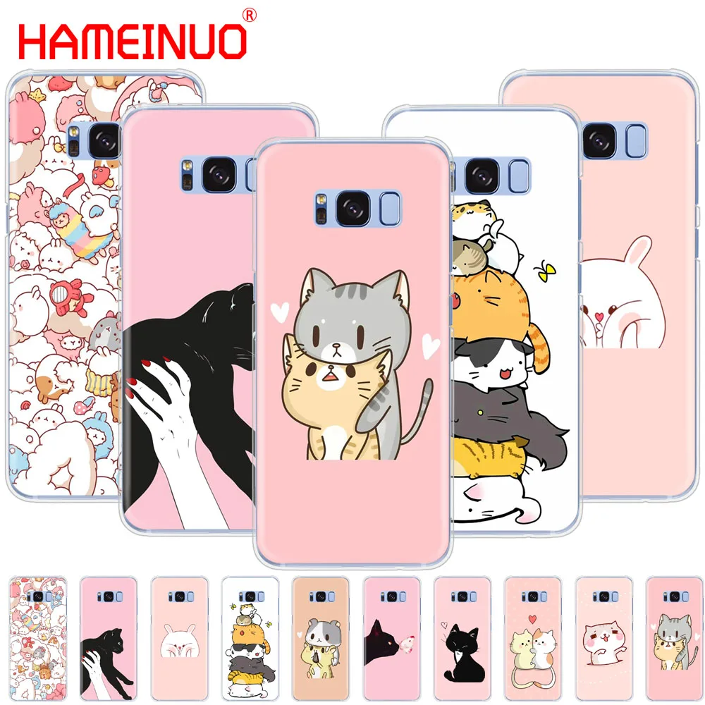 HAMEINUO Kawaii Molang с рисованным аниме рисунком собачки и котика Чехол для мобильного
