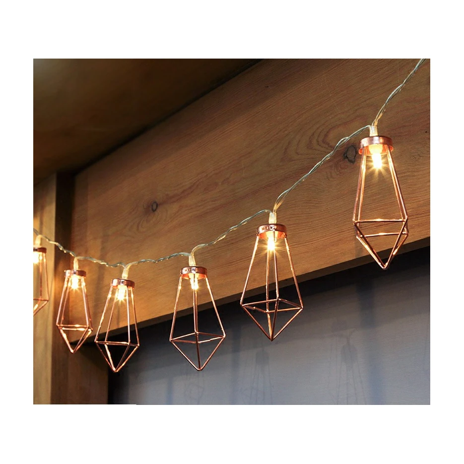 

Metal Diamond Shape LED Battery Light String Decorative Wedding Light Halloween Christmas Light Party Decorative Holiday