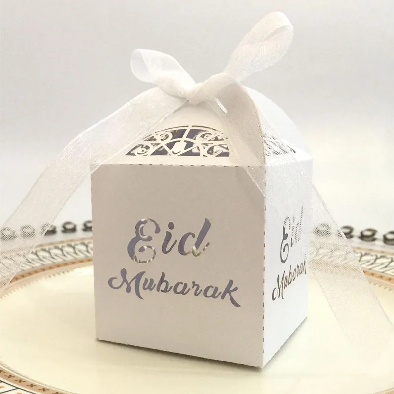 10pcs Eid Mubarak Candy Dragee Gift Box Ramadan Decorations