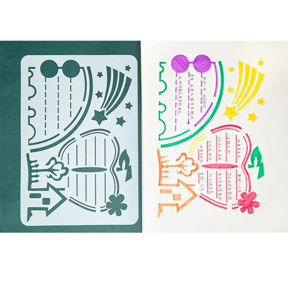 8pcs/set Kids Hand Copy Painting Drawing Template Rulers A4 Stencils DIY Painting Mold School Supply Tools Craft Children Gifts