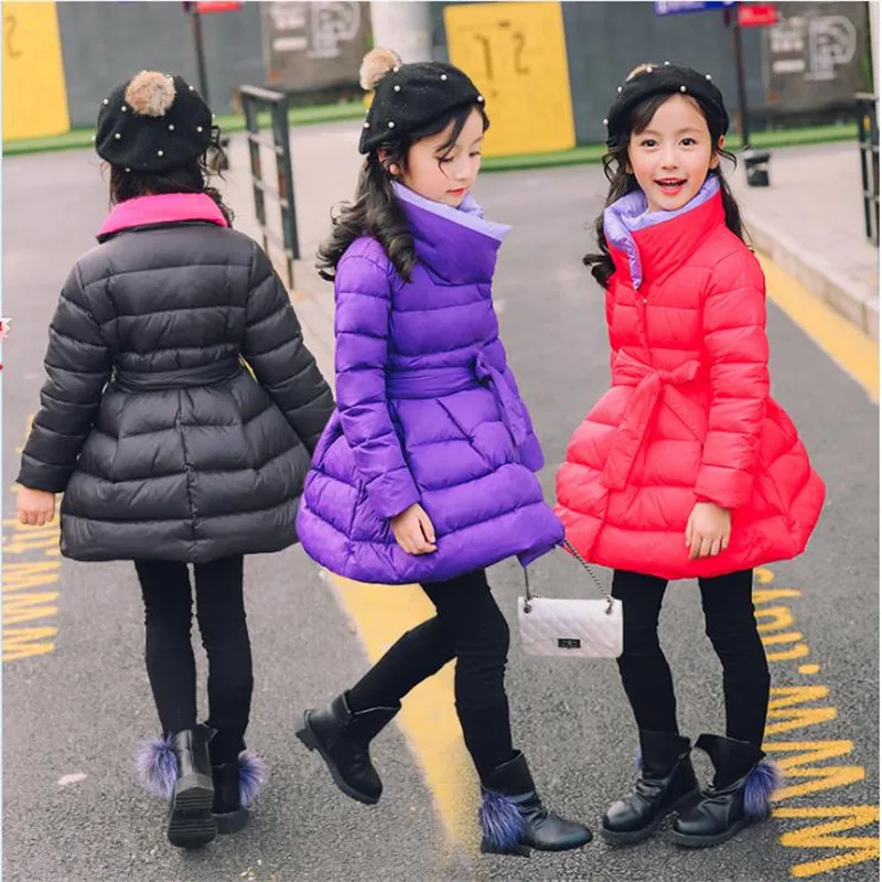 

Girls winter coats and coats 2018 new children's long section of cotton jackets in the big children's baby princess down jacket