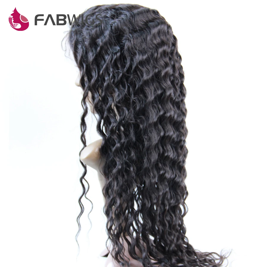 Wholesale Indian Remy Lace Front Wigs #1B Deep Wave 6 20" Cheapest